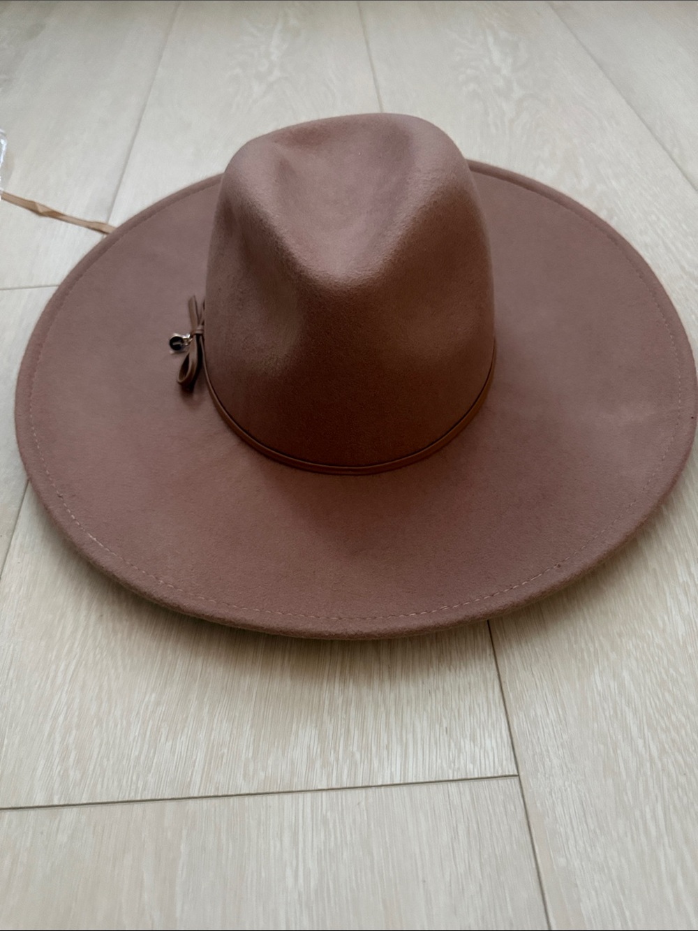 Ted Baker Abbiiio Bow Wool Wide-Brim Felt Fedora in Dark Brown - Picture 6 of 11